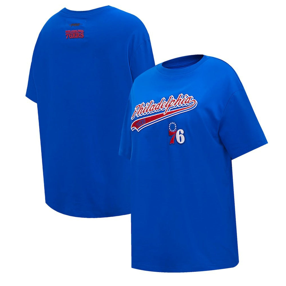 Philadelphia 76ers Pro Standard Women's Script Boyfriend T-Shirt - Royal shop