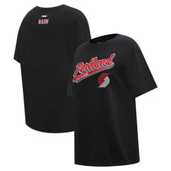 Sacramento Kings Pro Standard Women's Script Boyfriend T-Shirt - Black on sale