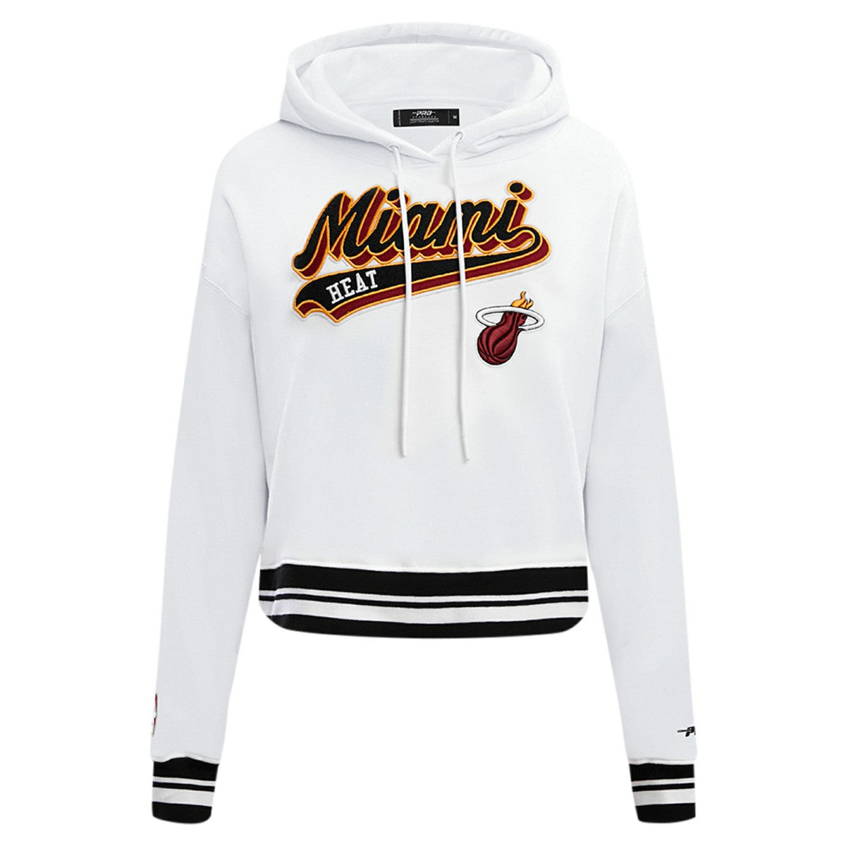 Miami Heat Pro Standard Women's Script Tail Cropped Pullover Hoodie - White cheap