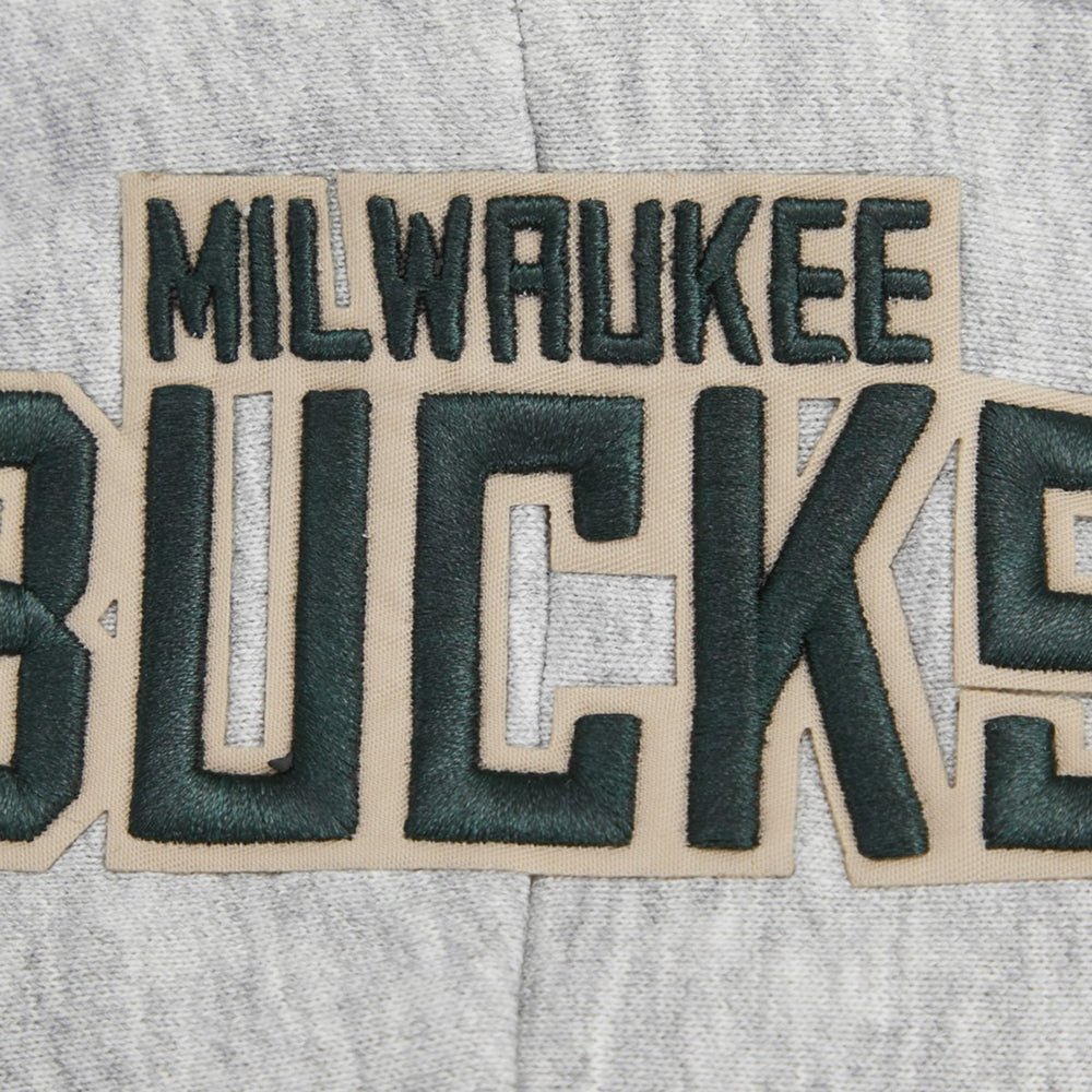 Milwaukee Bucks Pro Standard Women's Script Tail Cropped Pullover Hoodie - Heather Gray outlet