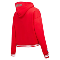 New Orleans Pelicans Pro Standard Women's Script Tail Cropped Pullover Hoodie - Red shop