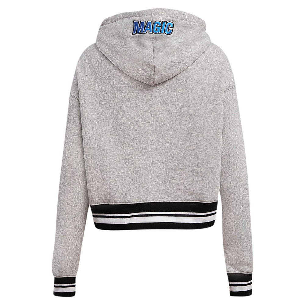 Orlando Magic Pro Standard Women's Script Tail Cropped Pullover Hoodie - Heather Gray shop