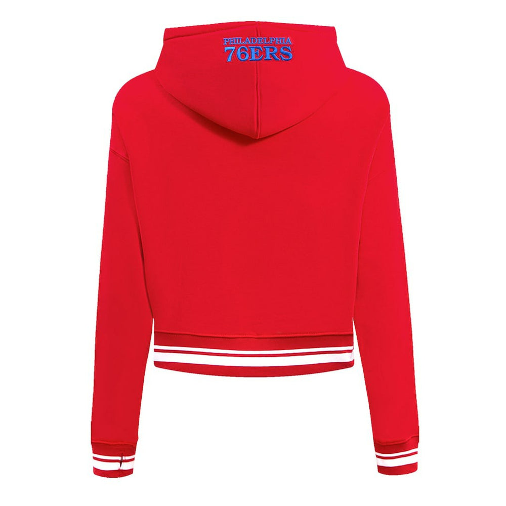Philadelphia 76ers Pro Standard Women's Script Tail Cropped Pullover Hoodie - Red outlet