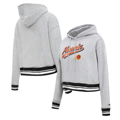 Phoenix Suns Pro Standard Women's Script Tail Cropped Pullover Hoodie - Heather Gray cheap