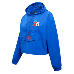 Philadelphia 76ers Pro Standard Classic Wind Woven Cropped Half-Zip Jacket - Royal shop