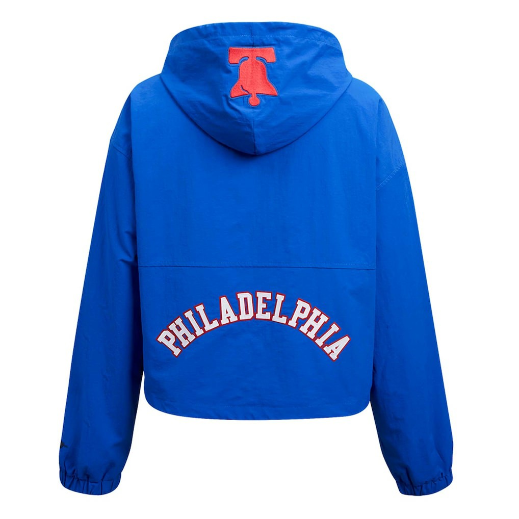Philadelphia 76ers Pro Standard Classic Wind Woven Cropped Half-Zip Jacket - Royal shop