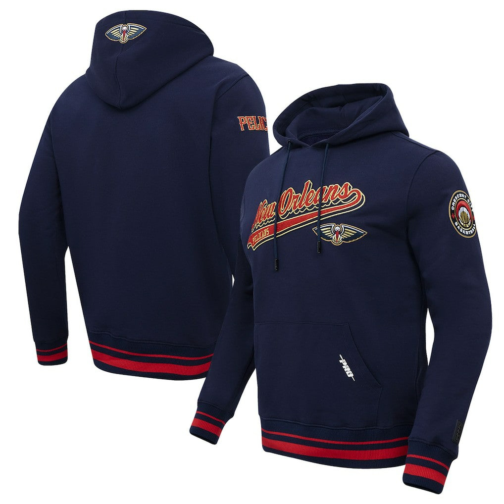 New Orleans Pelicans Pro Standard Script Tail Pullover Hoodie - Navy outlet