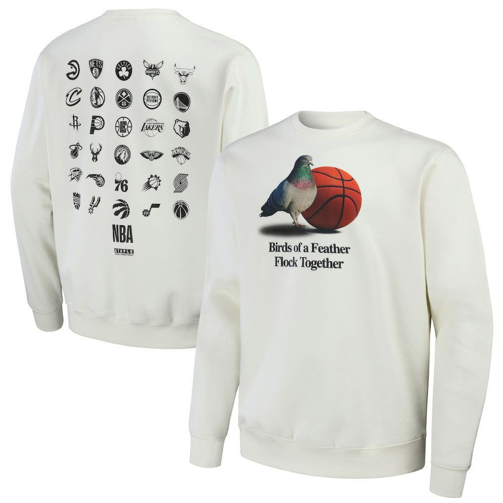 NBA x Staple All Teams Birds of a Feather Crew Sweatshirt - Cream for sale