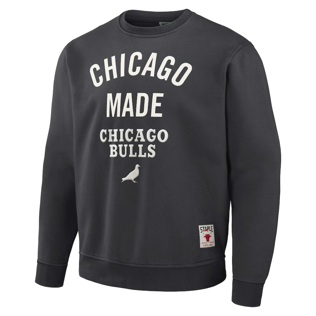 Chicago Bulls NBA x Staple Plush Pullover Sweatshirt - Anthracite on sale