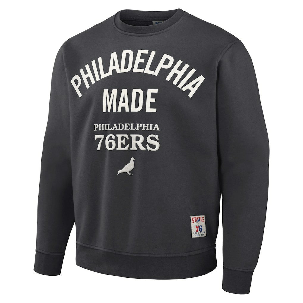 Philadelphia 76ers NBA x Staple Plush Pullover Sweatshirt - Anthracite online