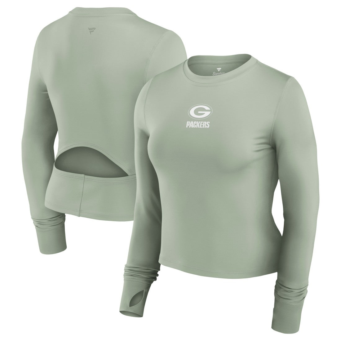 Green Bay Packers Women's Studio Fitted Long Sleeve Gym Top - Green online