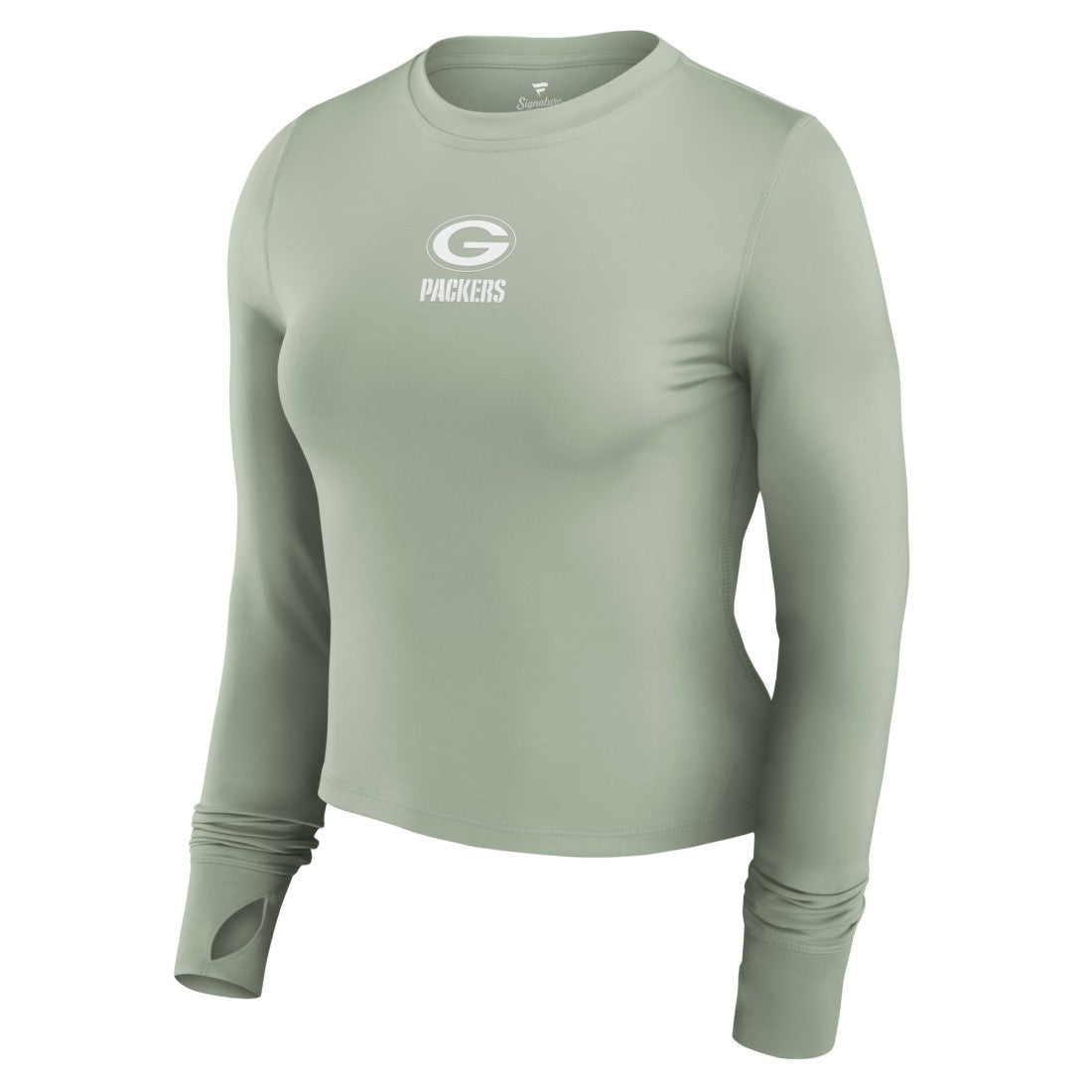 Green Bay Packers Women's Studio Fitted Long Sleeve Gym Top - Green online