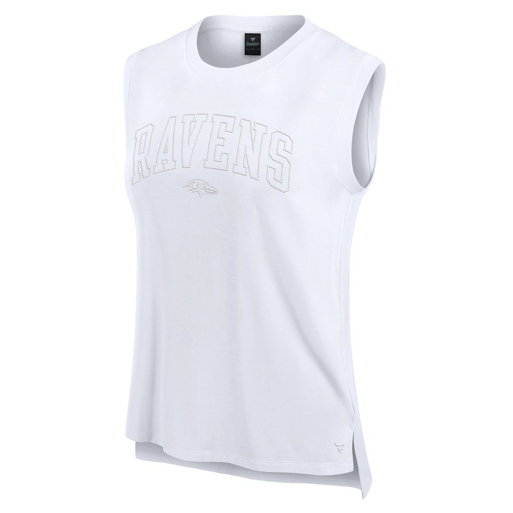 Baltimore Ravens Women's Studio Gym Tank Top - White sale