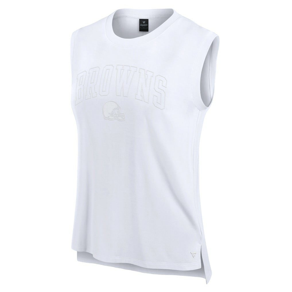 Cleveland Browns Women's Studio Gym Tank Top - White cheap