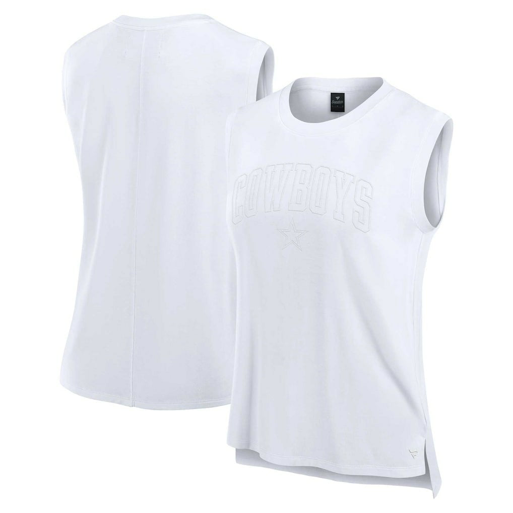 Dallas Cowboys Women's Studio Gym Tank Top - White for sale
