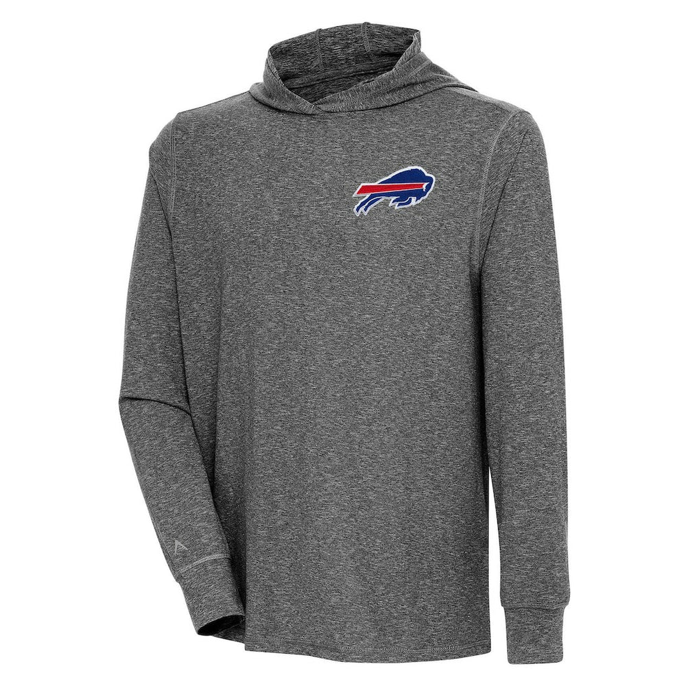 Buffalo Bills Antigua Saga Long Sleeve Hoodie T-Shirt - Heather Black for sale