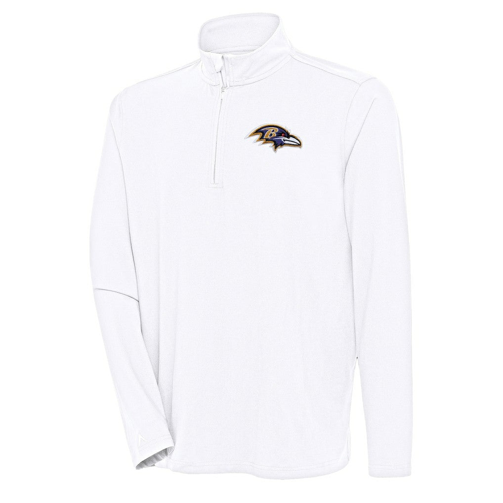 Baltimore Ravens Antigua Hunk Quarter-Zip Pullover Top - White cheap