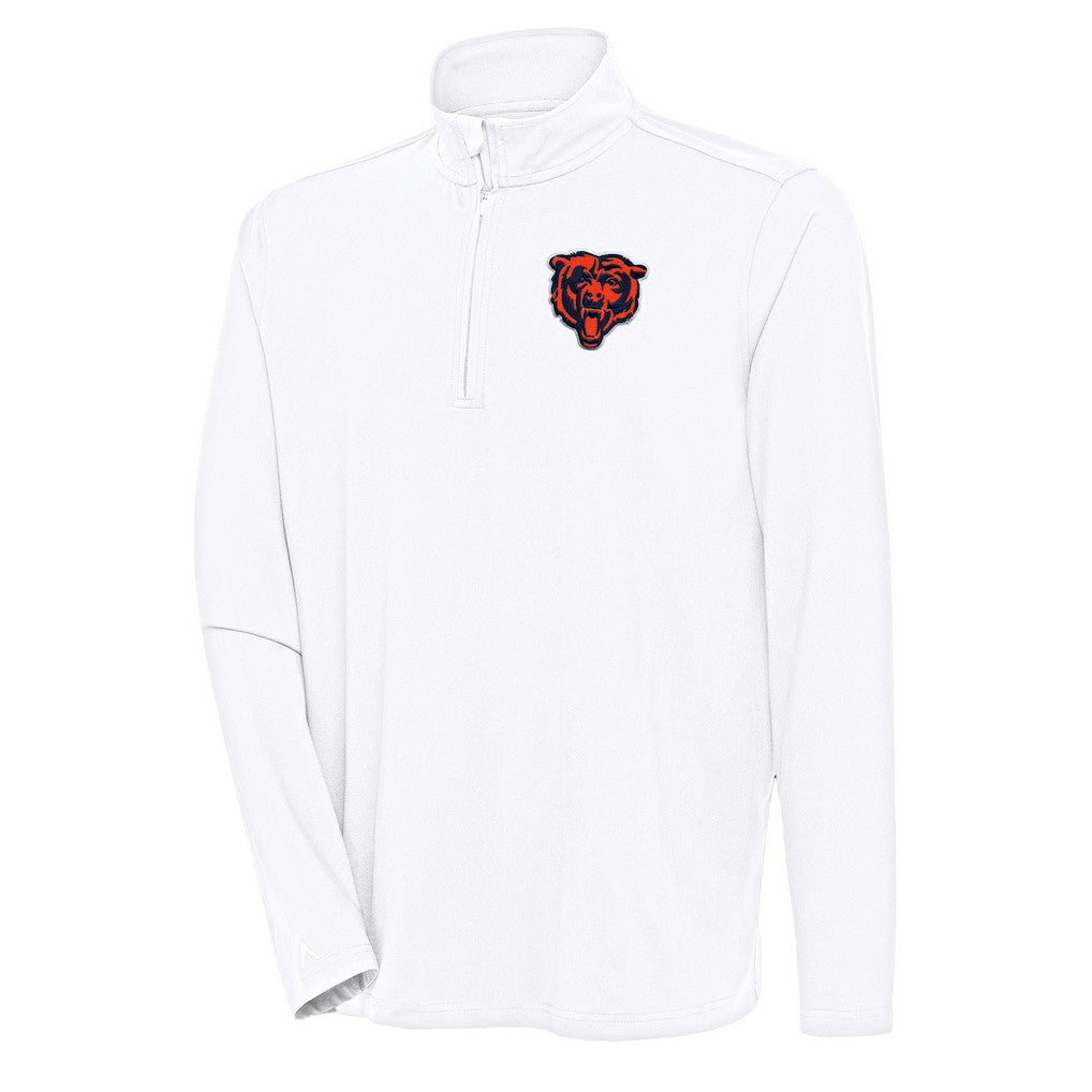Chicago Bears Antigua Hunk Quarter-Zip Pullover Top - White outlet