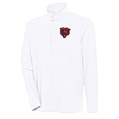 Chicago Bears Antigua Hunk Quarter-Zip Pullover Top - White outlet