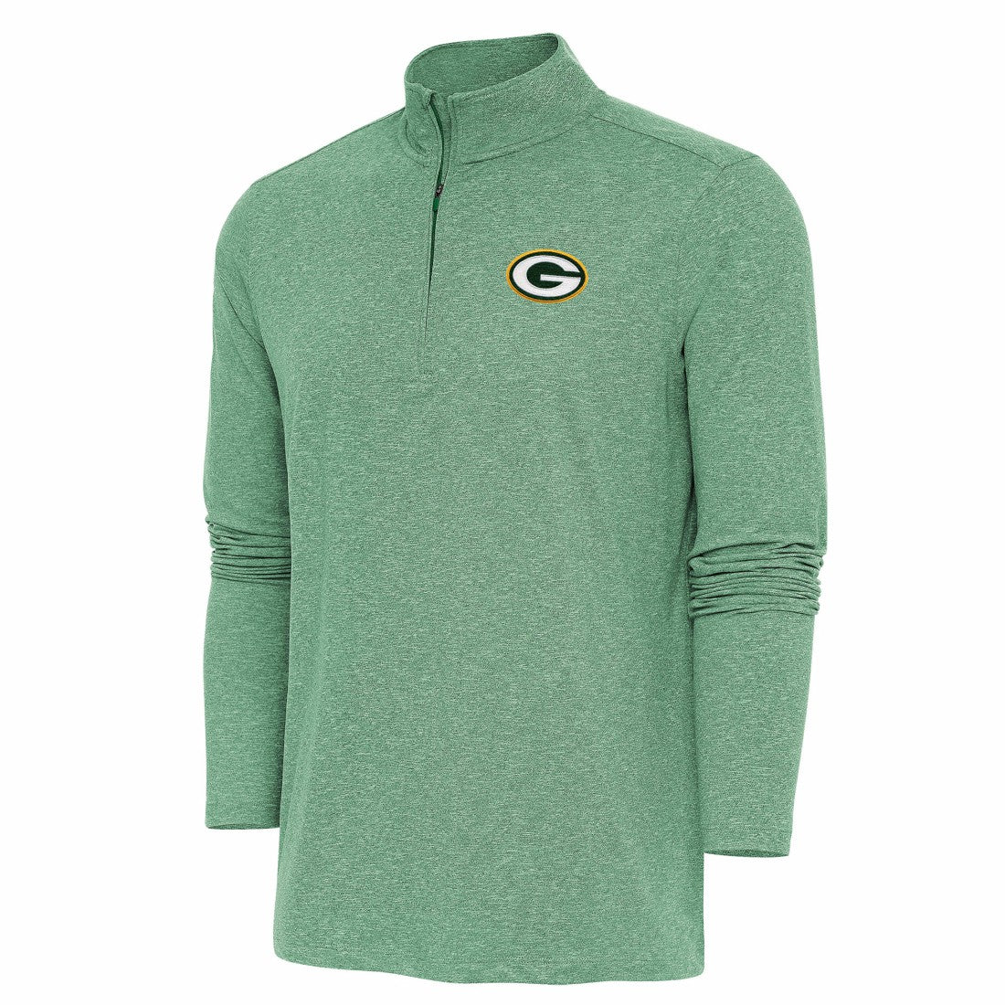 Green Bay Packers Antigua Hunk Quarter-Zip Pullover Top - Green for sale
