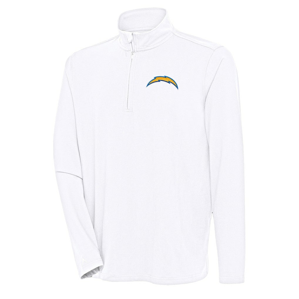 Los Angeles Chargers Antigua Hunk Quarter-Zip Pullover Top - White cheap