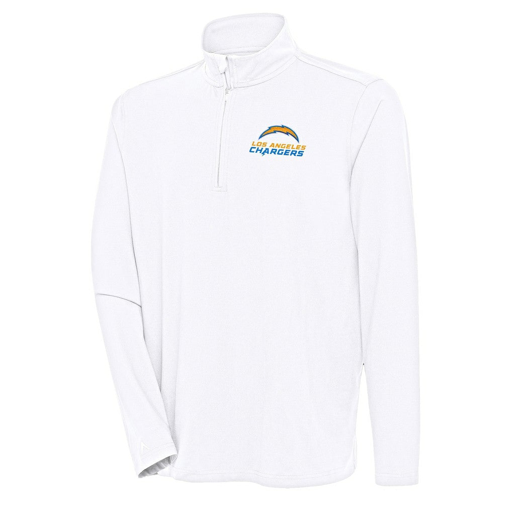 Los Angeles Chargers Antigua Hunk Quarter-Zip Pullover Top - White sale