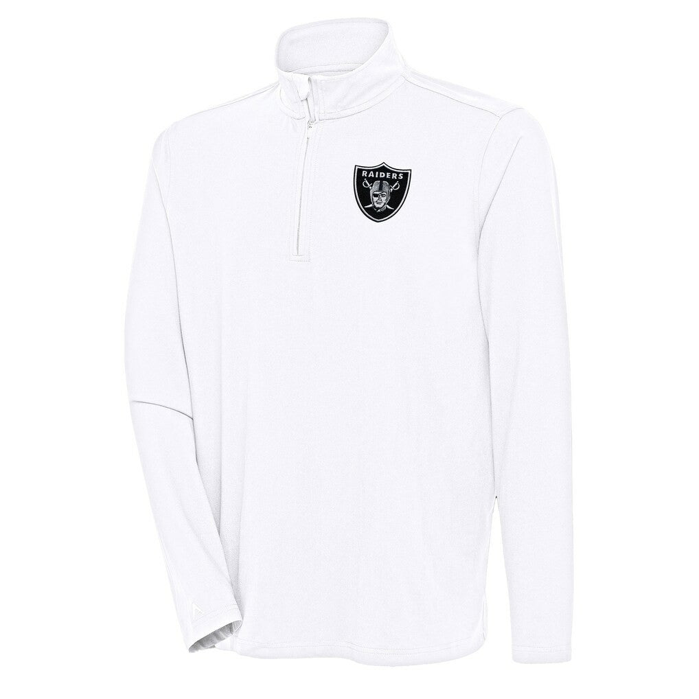 Las Vegas Raiders Antigua Hunk Quarter-Zip Pullover Top - White online