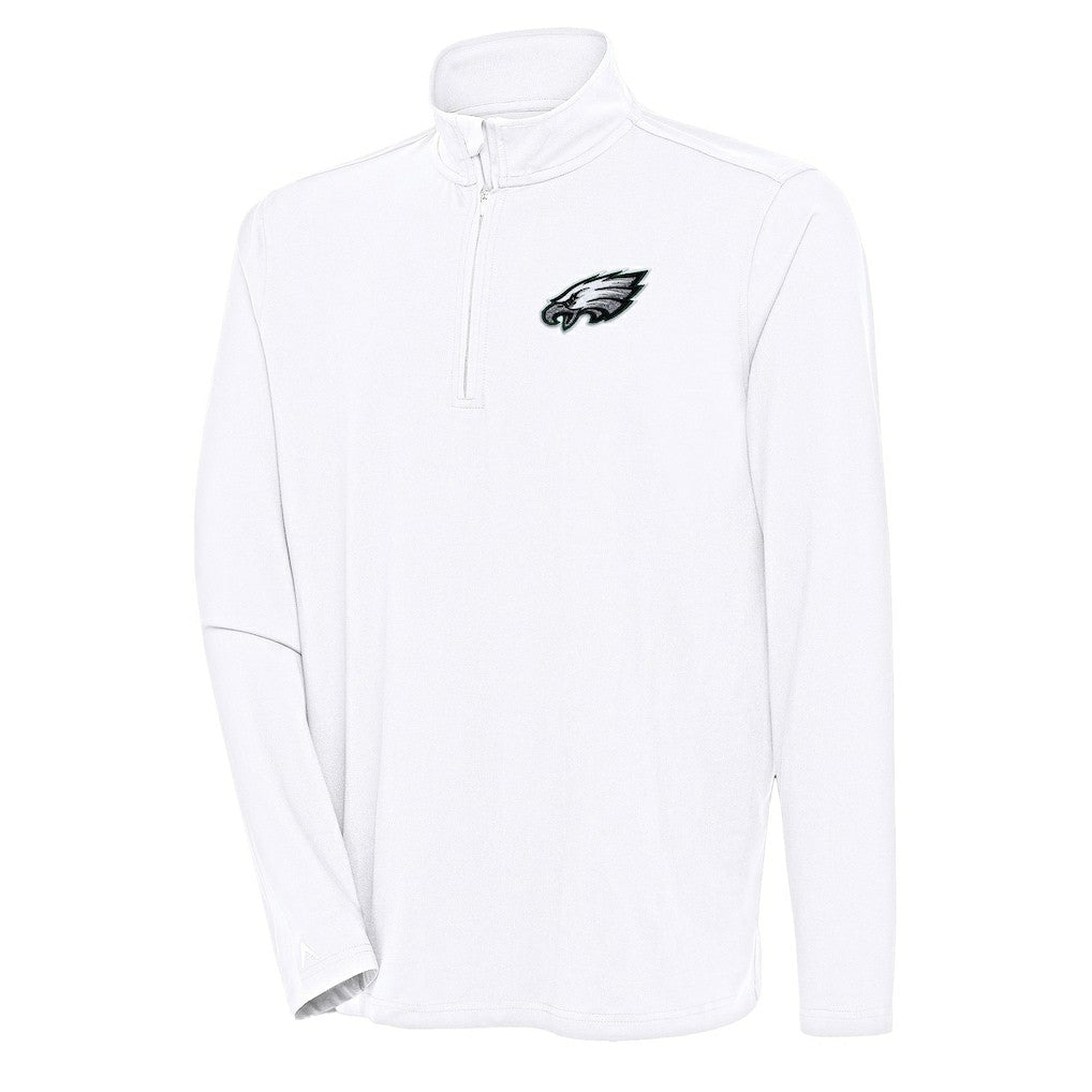Philadelphia Eagles Antigua Hunk Quarter-Zip Pullover Top - White cheap