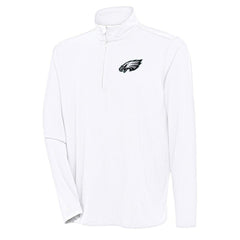 Philadelphia Eagles Antigua Hunk Quarter-Zip Pullover Top - White cheap