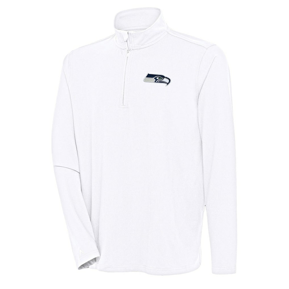 Seattle Seahawks Antigua Hunk Quarter-Zip Pullover Top - White sale