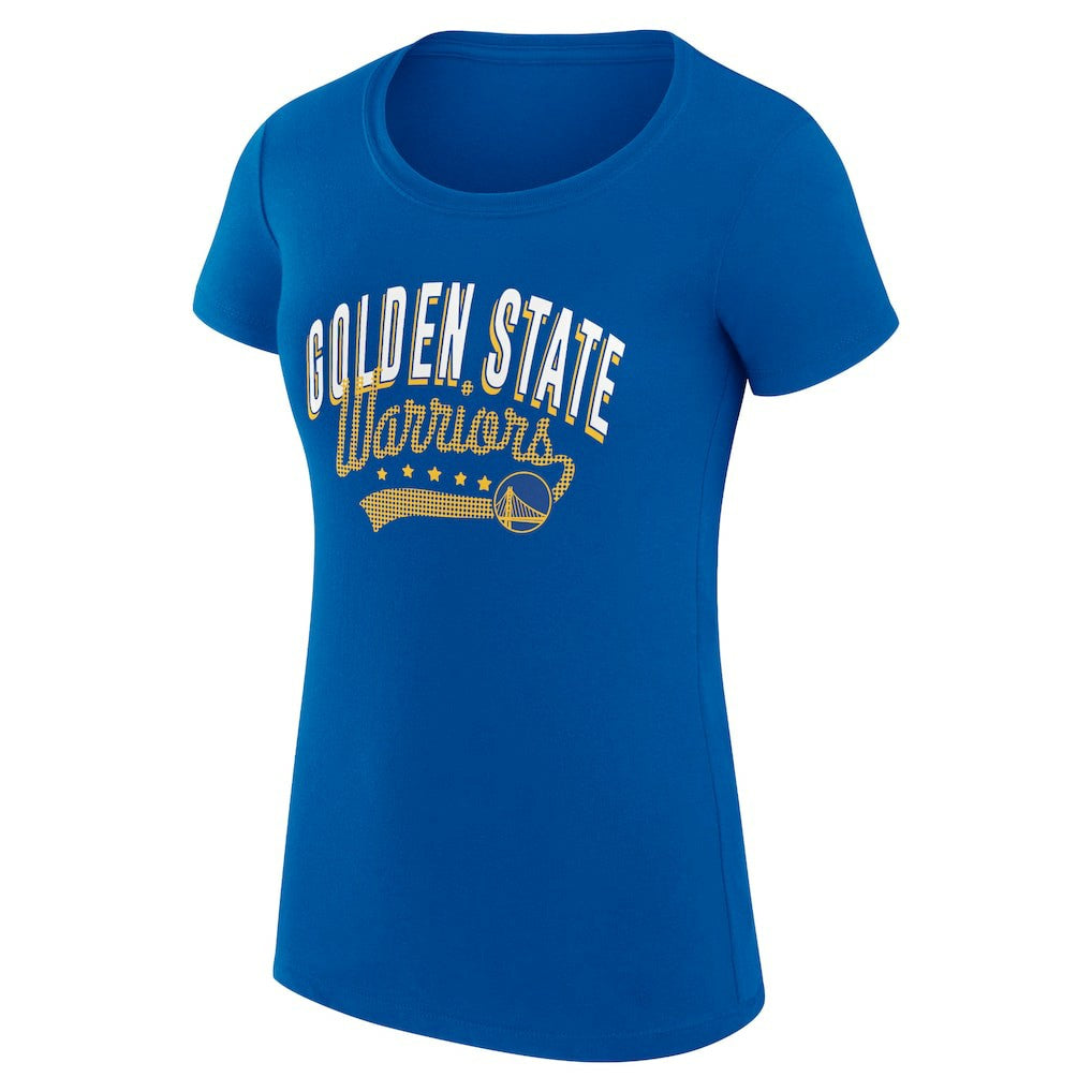 Golden State Warriors G-III 4Her by Carl Banks Women's Super-Slim Fit Lightweight Filigree Logo T-Shirt - Royal for sale