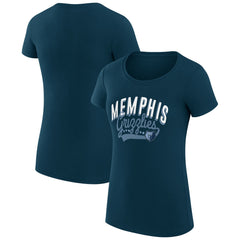 Memphis Grizzlies G-III 4Her by Carl Banks Women's Super-Slim Fit Lightweight Filigree Logo T-Shirt - Navy outlet