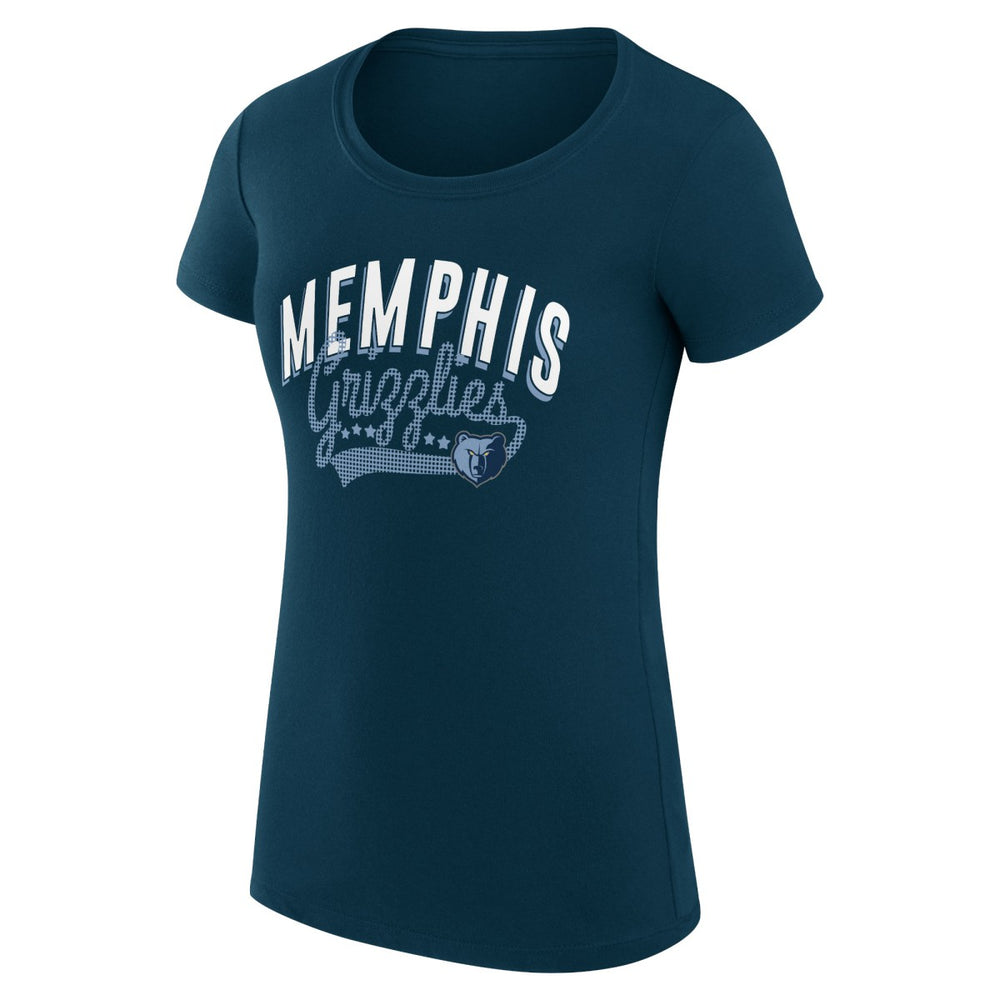 Memphis Grizzlies G-III 4Her by Carl Banks Women's Super-Slim Fit Lightweight Filigree Logo T-Shirt - Navy outlet