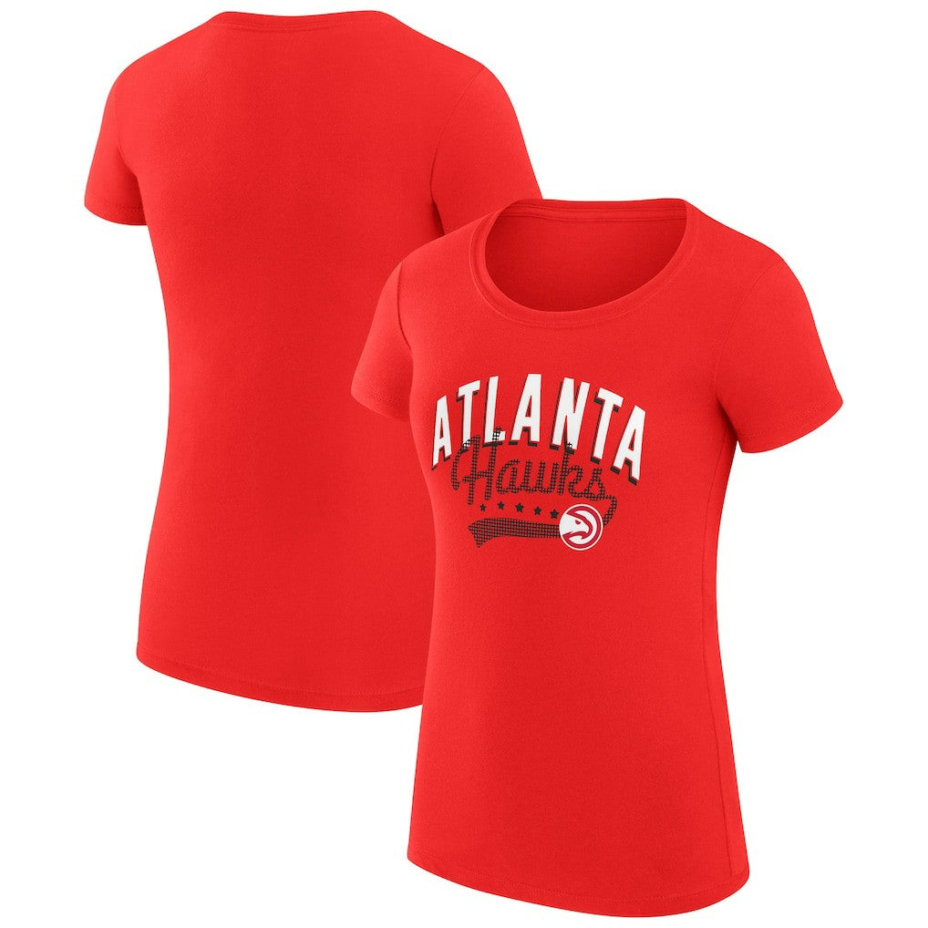 Atlanta Hawks G-III 4Her by Carl Banks Women's Super-Slim Fit Lightweight Filigree Logo T-Shirt - Red online