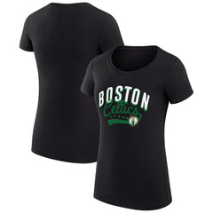 Boston Celtics G-III 4Her by Carl Banks Women's Super-Slim Fit Lightweight Filigree Logo T-Shirt - Black shop