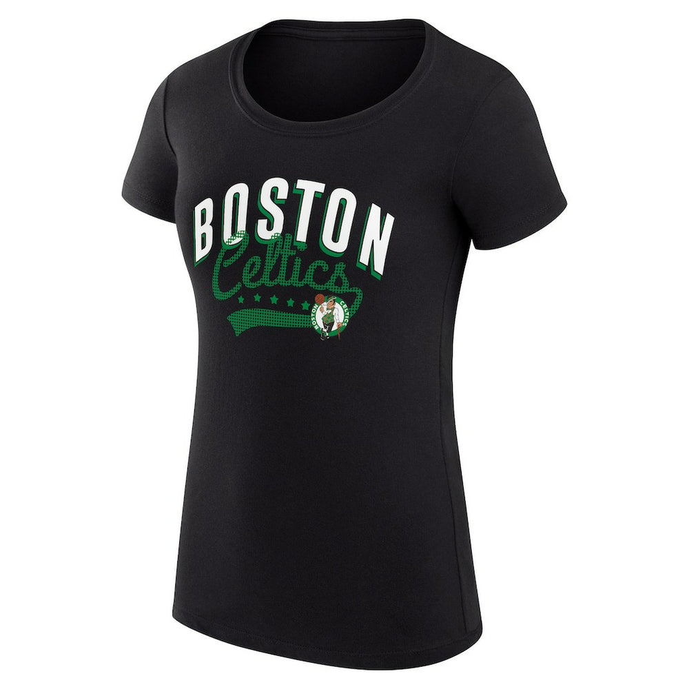Boston Celtics G-III 4Her by Carl Banks Women's Super-Slim Fit Lightweight Filigree Logo T-Shirt - Black shop