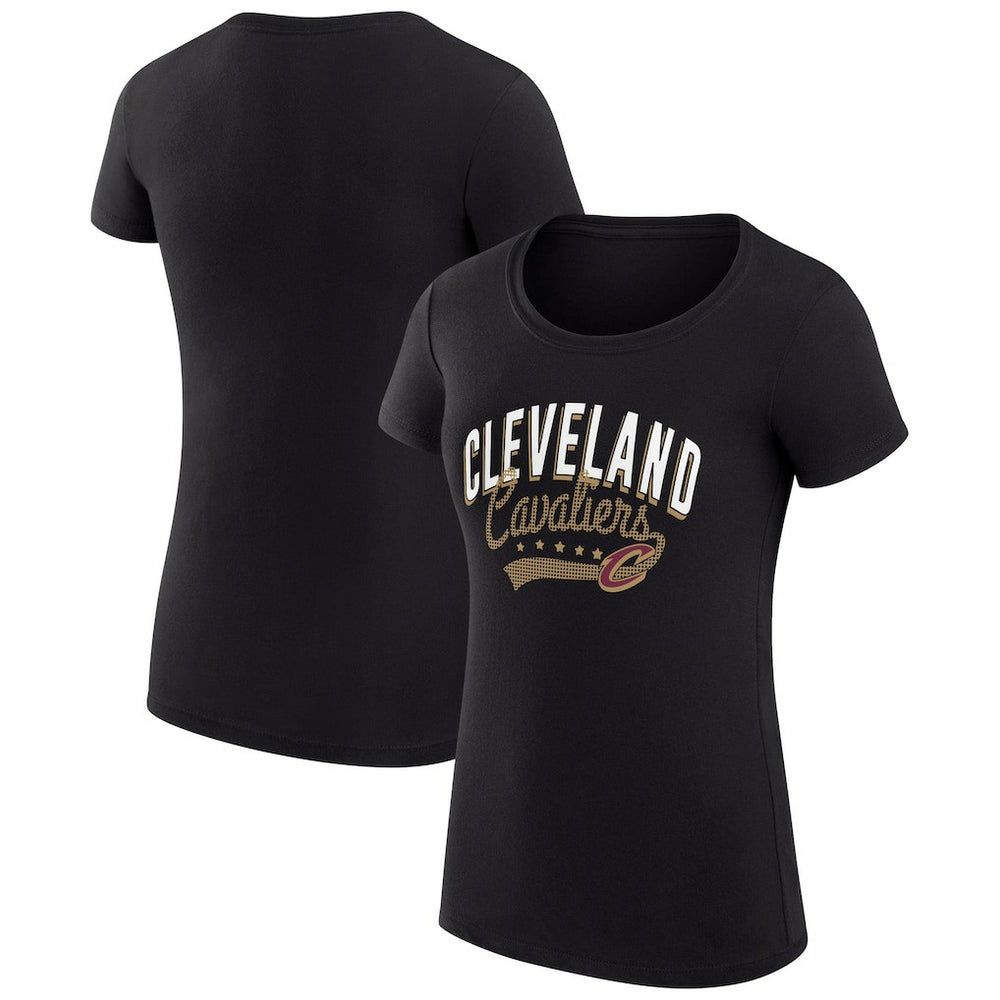 Cleveland Cavaliers G-III 4Her by Carl Banks Women's Super-Slim Fit Lightweight Filigree Logo T-Shirt - Black outlet