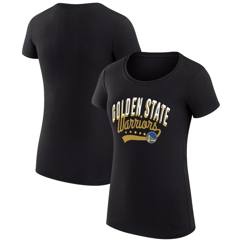 Golden State Warriors G-III 4Her by Carl Banks Women's Super-Slim Fit Lightweight Filigree Logo T-Shirt - Black sale