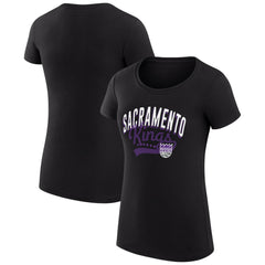 Sacramento Kings G-III 4Her by Carl Banks Women's Super-Slim Fit Lightweight Filigree Logo T-Shirt - Black discount