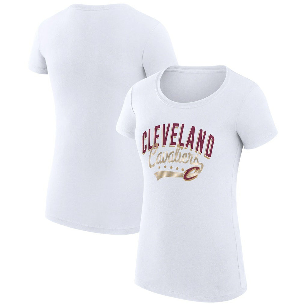 Cleveland Cavaliers G-III 4Her by Carl Banks Women's Super-Slim Fit Lightweight Filigree Logo T-Shirt - White on sale