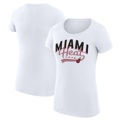 Miami Heat G-III 4Her by Carl Banks Women's Super-Slim Fit Lightweight Filigree Logo T-Shirt - White shop
