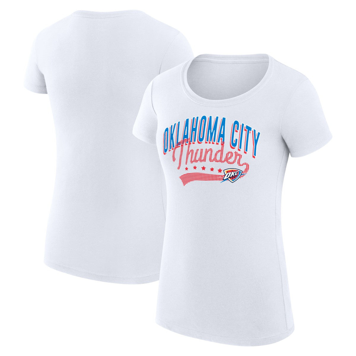 Oklahoma City Thunder G-III 4Her by Carl Banks Women's Super-Slim Fit Lightweight Filigree Logo T-Shirt - White cheap