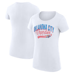 Oklahoma City Thunder G-III 4Her by Carl Banks Women's Super-Slim Fit Lightweight Filigree Logo T-Shirt - White cheap