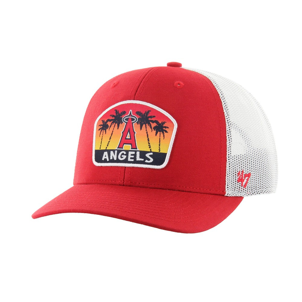 Los Angeles Angels Retro Region Patch Trucker Adjustable Hat - Red | 47 brand
