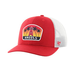 Los Angeles Angels Retro Region Patch Trucker Adjustable Hat - Red | 47 brand