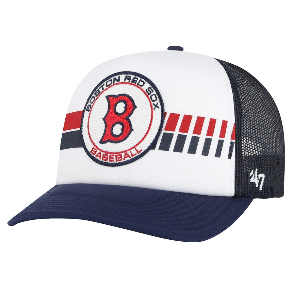 Boston Red Sox Cooperstown Collection Wax Pack Express Trucker Adjustable Hat - White/Navy | 47 brand