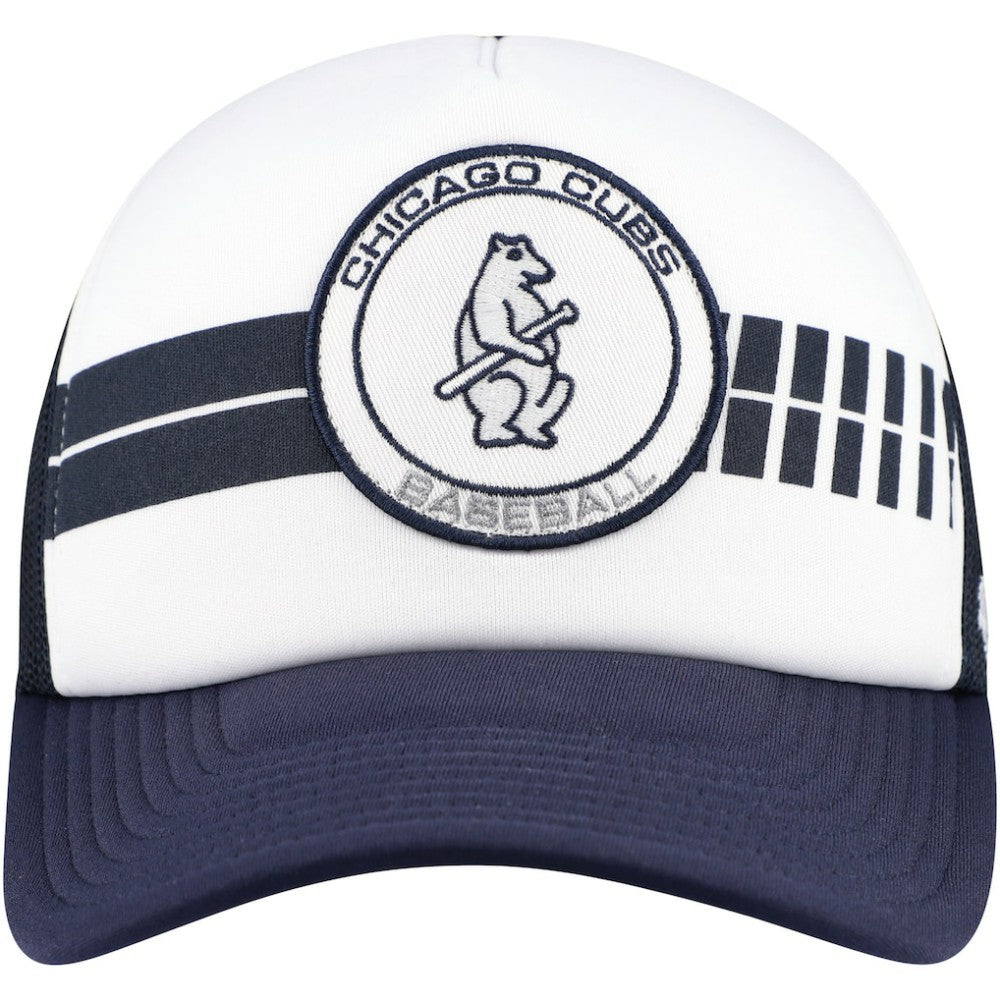 Chicago Cubs Cooperstown Collection Wax Pack Express Trucker Adjustable Hat - White/Navy | 47 brand