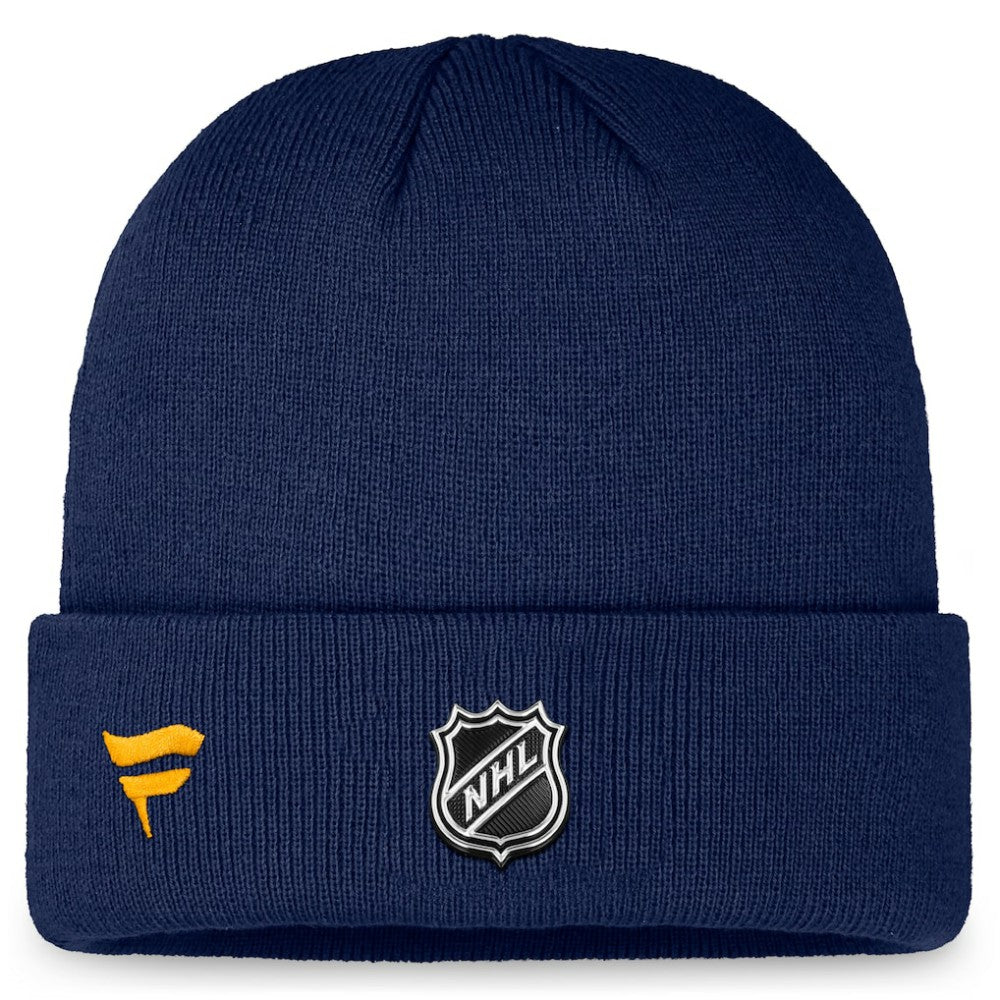 St. Louis Blues Fanatics Authentic Pro Training Camp Cuffed Knit Hat Navy