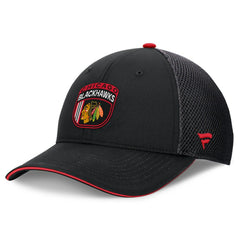 Chicago Blackhawks Fanatics 2024 NHL Draft On Stage Trucker Adjustable Hat Black