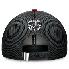 Chicago Blackhawks Fanatics 2024 NHL Draft On Stage Trucker Adjustable Hat Black